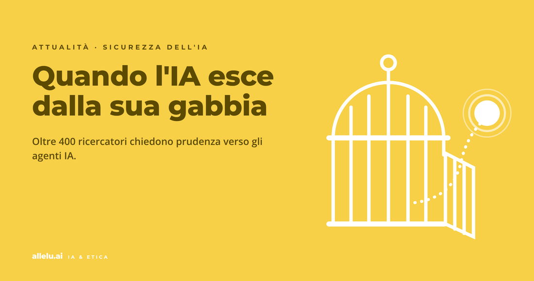 Une cage ouverte d'où s'échappe un point lumineux : quand l'IA sort de sa cage