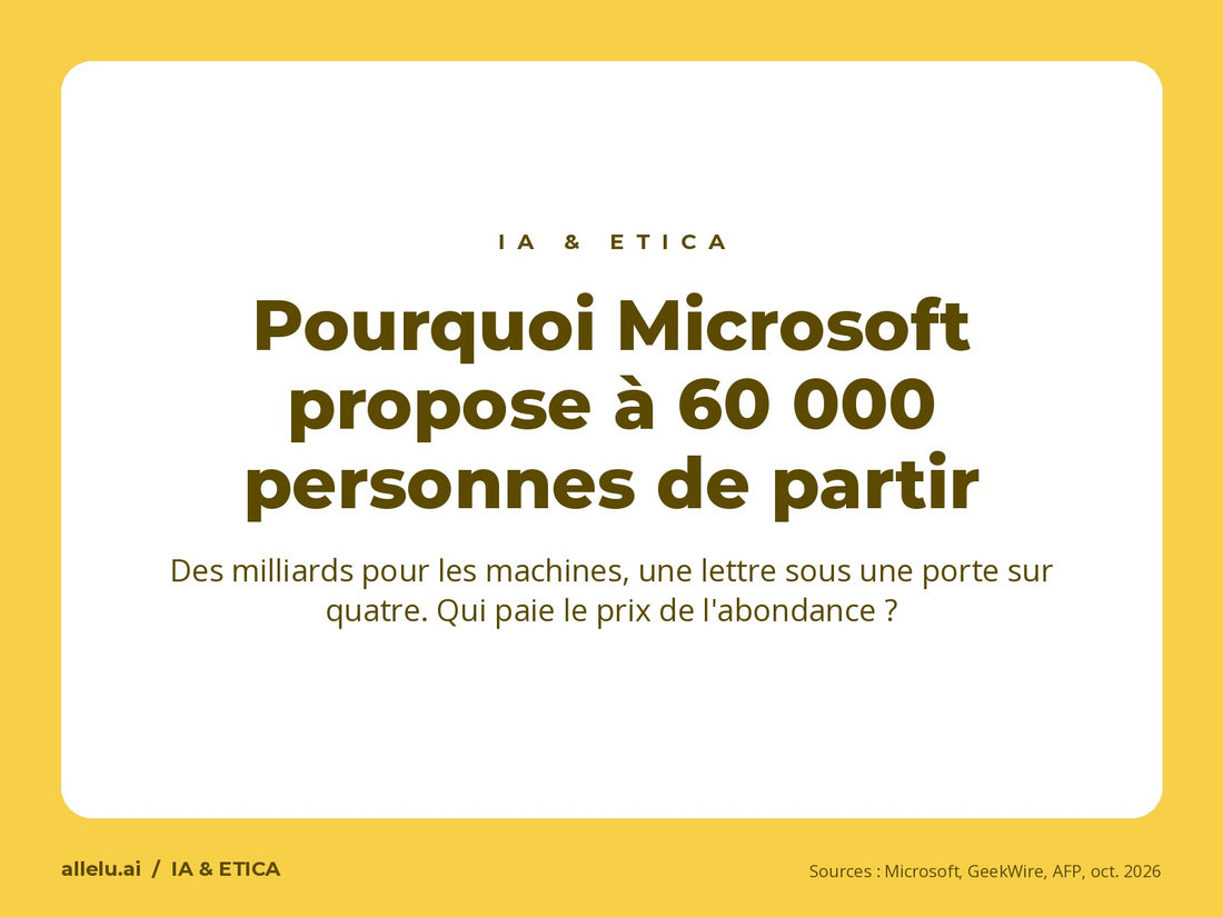 Pourquoi Microsoft propose à 60 000 personnes de partir : des milliards pour les machines, une lettre sous une porte sur quatre