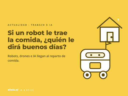 Un petit robot livreur devant une maison : si un robot livre votre repas, qui vous dira bonjour ?