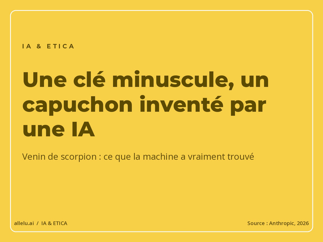 Une clé minuscule, un capuchon inventé par une IA : venin de scorpion, intelligence artificielle et éthique